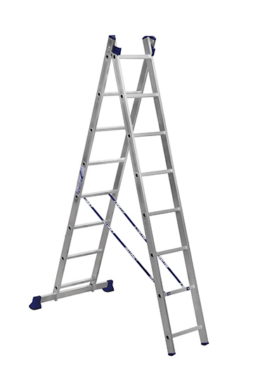 Лестница-стремянка "Алюмет" алюминиевая H2-8, 2 секции длиной по 2,24м
