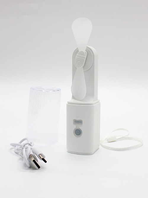 Вентилятор портативный ручной 2500 об/мин с фонариком 110 лм 1400 мА*ч белый Фарлайт